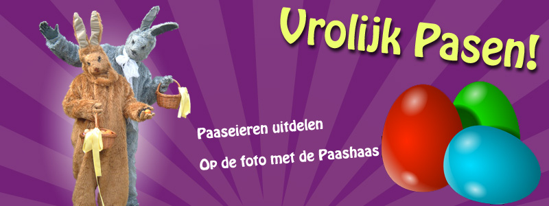 Paashazen delen paaseitjes uit