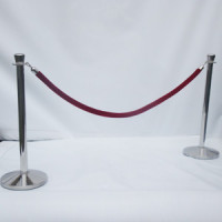 Chrome pole and red velvet rope